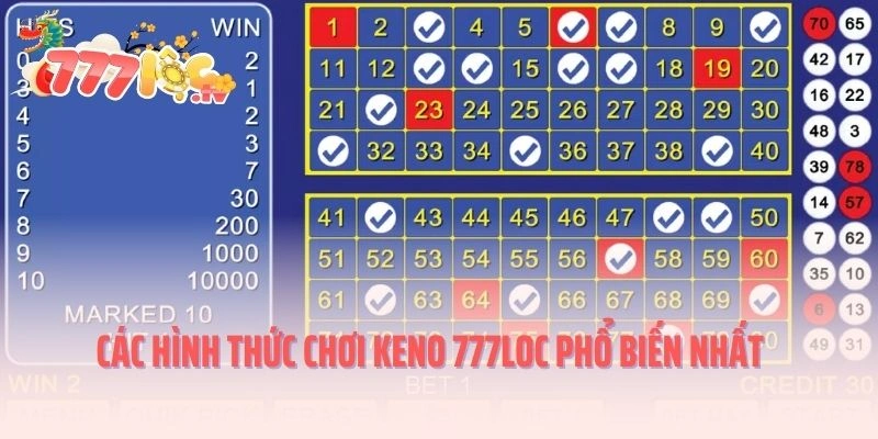 Các hình thức chơi Keno 777LOC phổ biến nhất hiện nay